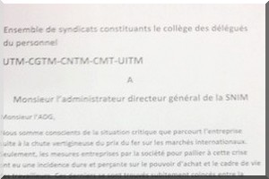 Ensemble de syndicats constituants le collège des délégués du personnel : UTM-CGTM-CNTM-CMT-UITM