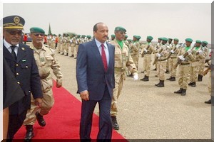 Dernière-minute: Le président Ould Abdel Aziz arrive à Zouératt 