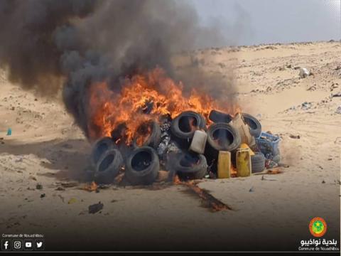 Nouadhibou : incinération de drogue et d’autres produits prohibés