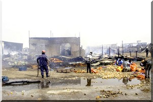 Incendie à Nouakchott : Le marché Al Maghrib ravagé par le feu