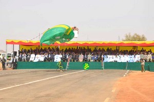  Le Président de la République préside à Kaedi la cérémonie de levée des couleurs nationales à l’occasion du 57eme anniversaire de l’indépendance nationale 