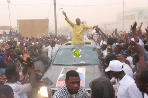 Le candidat Biram Dah Abeid préside un meeting électoral à Sélibabi