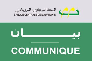 Communiqué de presse de la Banque Centrale de Mauritanie (BCM)