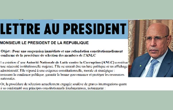 À Son Excellence le Président de la République Monsieur Mohamed Ould Cheikh El Ghazouani