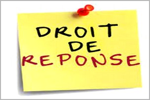 Droit de réponse à l'article 