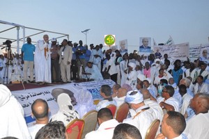 Le candidat Mohamed Cheikh Mohamed Ahmed Ghazwani en meeting à Tidjikja