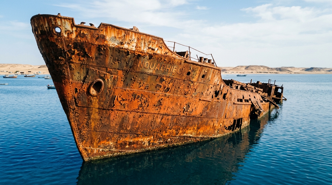 Dans une baie de Mauritanie rouillent depuis les années 1980 près de 300 navires que personne n’est jamais venu réclamer