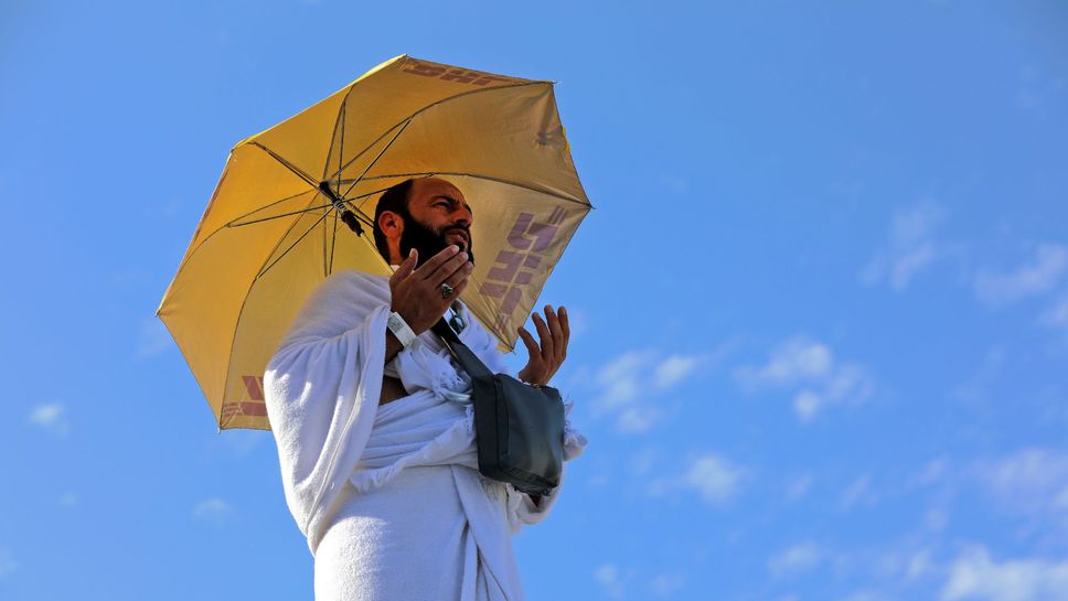 Les pèlerins prient sur le mont Arafat, point culminant du hajj