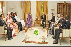 Mauritanie: le président reçoit une délégation de la 'Rencontre Aziz-Jeunes' au palais