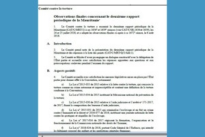 Le Comité Contre la Torture épingle la Mauritanie